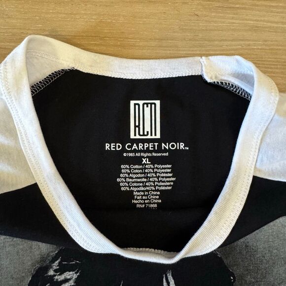 New Red Carpet Noir Jim Morrison X Ray Skeleton Black & White Raglan Size XL - Picture 3 of 6